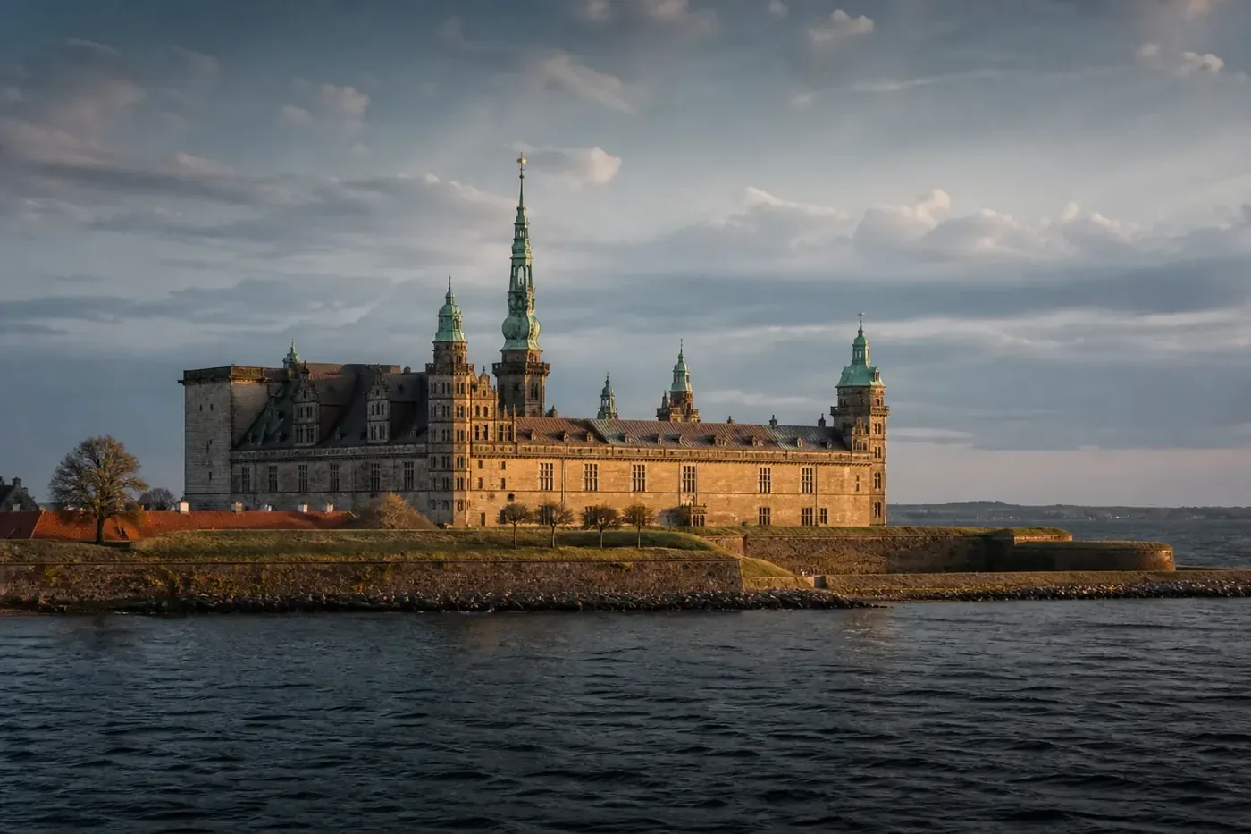 Editorial view of Kronborg Castle on the Øresund at Helsingør